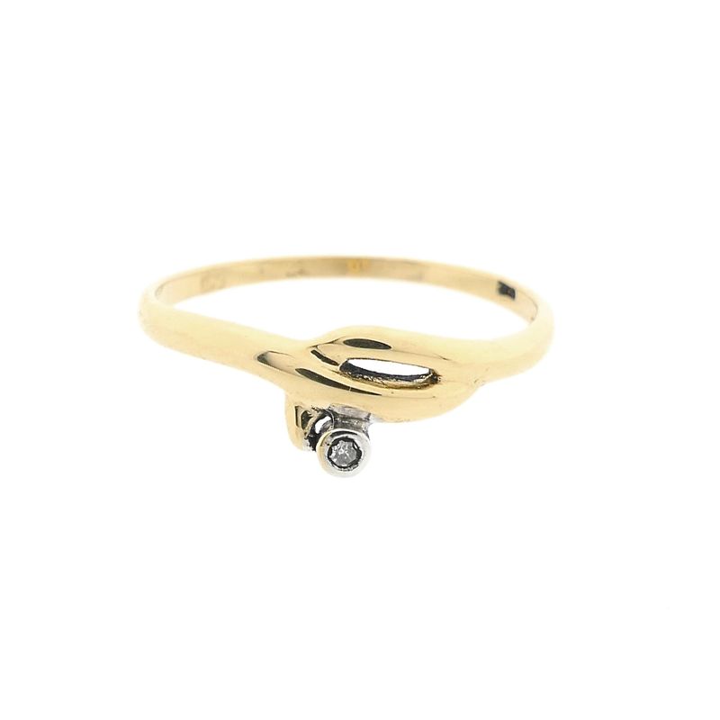 Image 3 of Gold ring with diamond; 0.01 ct.