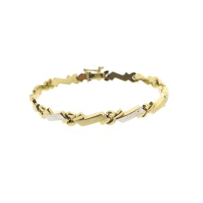 Two-tone gold fantasy link bracelet | 20.5 cm Image 1 of Two-tone gold fantasy link bracelet | 20.5 cm
