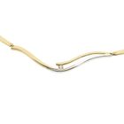 Image 7 of Two-tone gold bar necklace with a fixed pendant and diamond