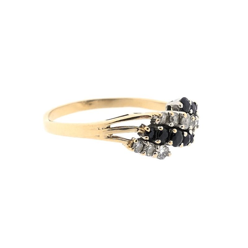 Image 5 of Gold ring with sapphire and zirconia