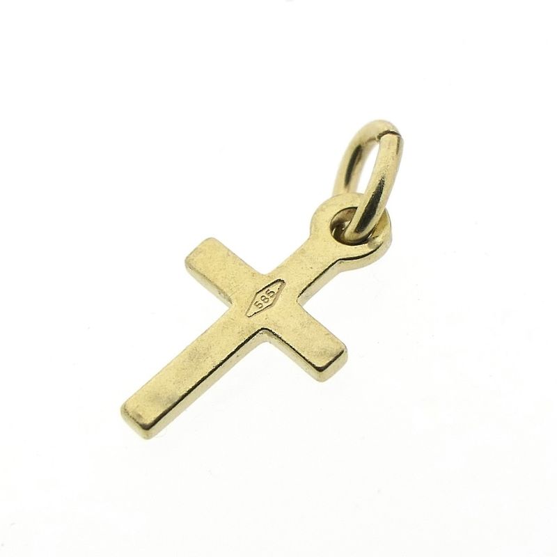 Image 7 of Gold minimalist pendant of a cross