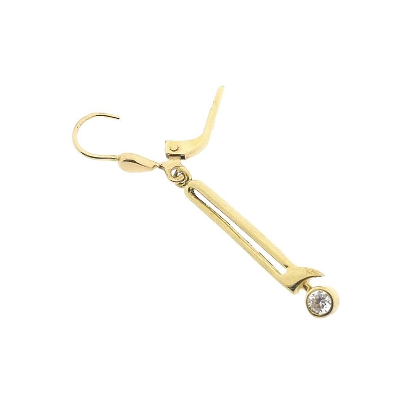 Image 6 of Gold long earrings with zirconia