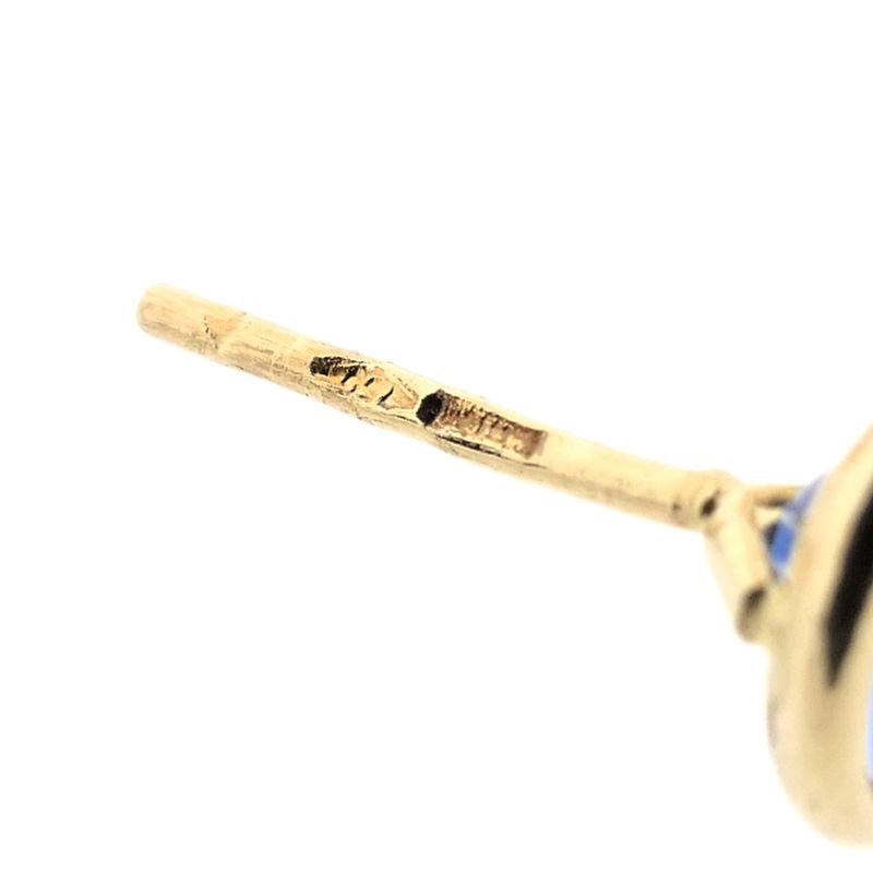 Image 7 of 18 carat gold stud earrings set with tourmaline