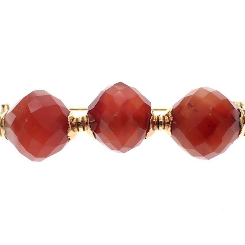 Image 5 of Vintage gold large brooch with carnelian