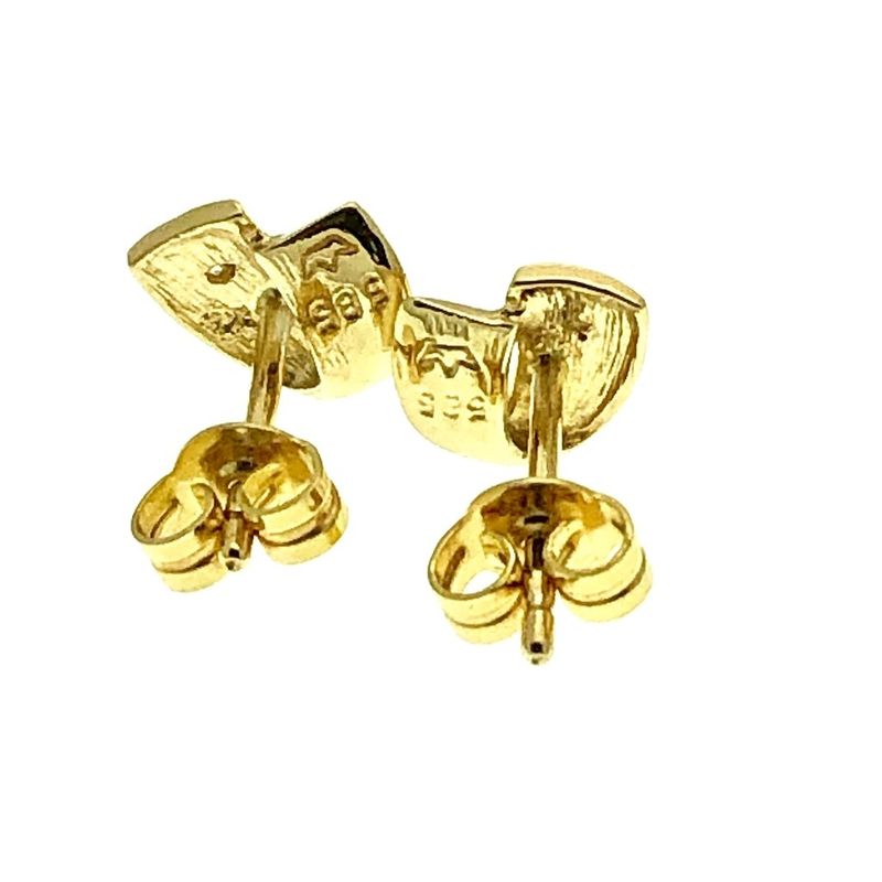 Image 3 of Gold stud earrings with diamond 0.01 ct.