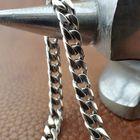 Image 3 of White gold gourmet link necklace | 47 cm