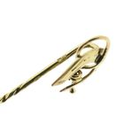 Image 5 of Gold lapel pin, horseshoe tie pin with whip