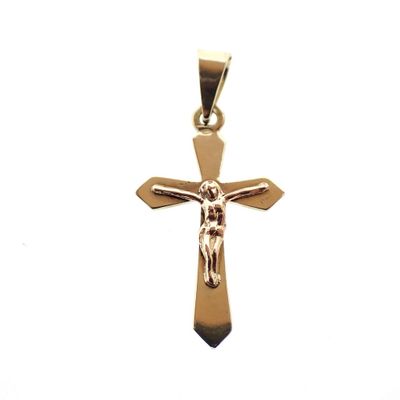Image 1 of Two-tone gold pendant of a cross with corpus