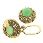 Image 7 of Gold clip-on earrings with chrysoprase