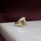 Image 2 of Gold semicircular earrings with zirconia