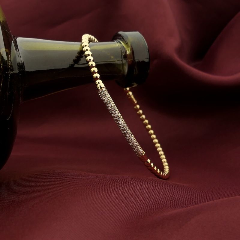 Image 2 of 18 ct. Rose gold stretch bracelet with diamond; approx. 0.40 ct. | Al Coro