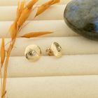 Image 7 of Gold stud earrings with diamond 0.01 ct.