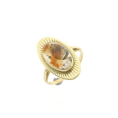 Image 1 of Gold ring with moss agate | Vintage