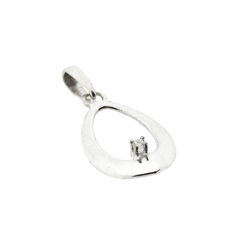 Image 2 of White gold pendant with diamond; 0.02 ct.