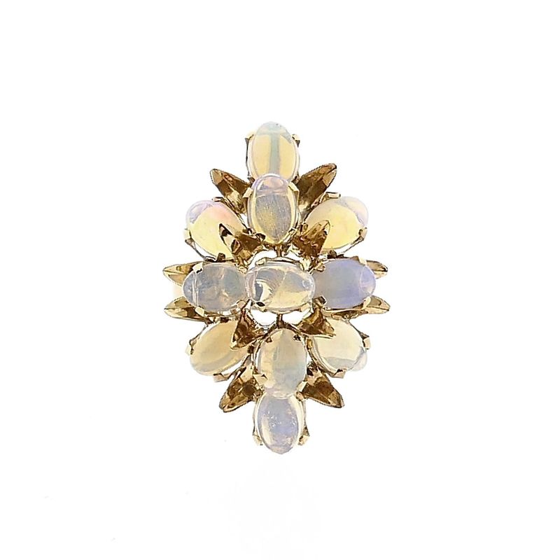 Image 3 of Gold Statement Ring with Opal