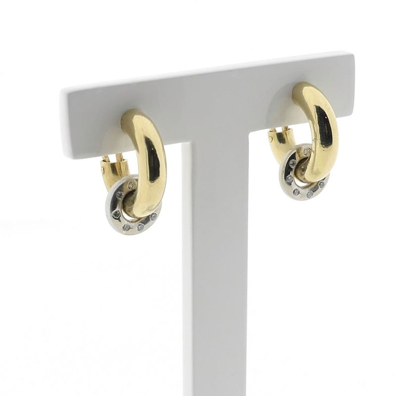 Image 3 of 18-karat two-tone gold earrings with 0.16 ct. diamonds