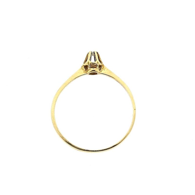 Image 5 of Gold solitaire ring with diamond; 0.01 ct.
