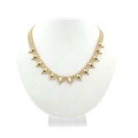 Gold gallery wire link necklace