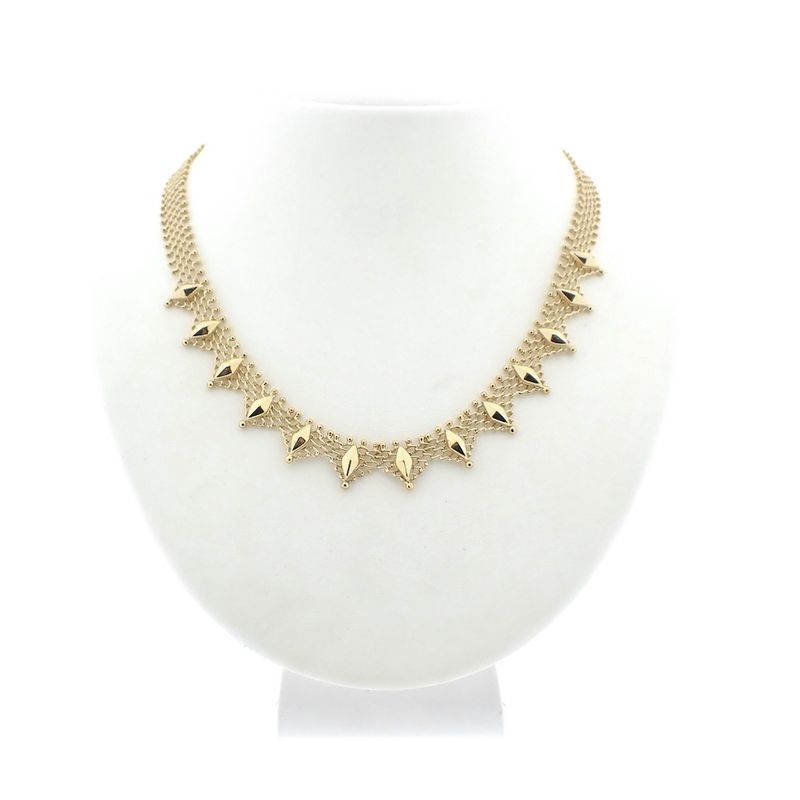 Image 1 of Gold gallery wire link necklace