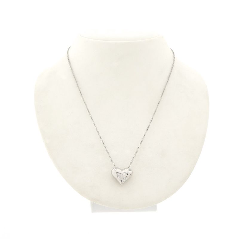 Image 1 of White gold Tiffany & Co. 'Etoile' necklace with a heart pendant and diamond; 0.15 ct. | 41.5 cm