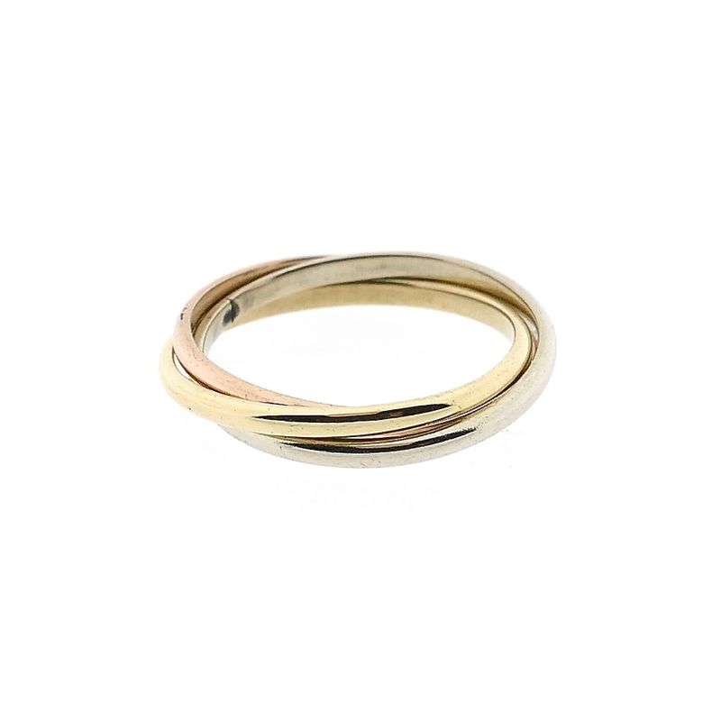 Image 3 of Tricolor Gold Ring; 14 Karat; Size 15