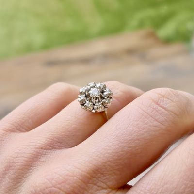 Image 2 of Two-tone gold entourage ring with diamond | 0.23 ct.