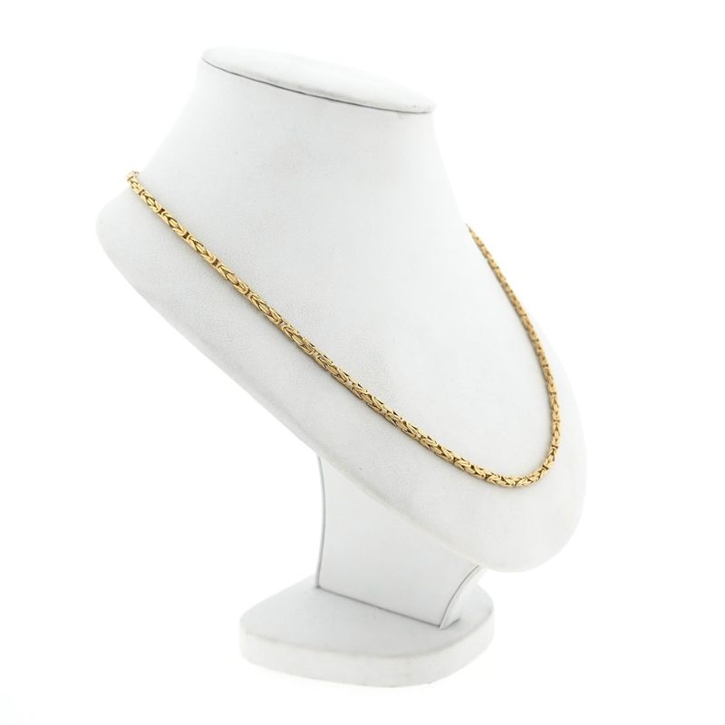 Image 4 of Golden Square Byzantine Chain Necklace