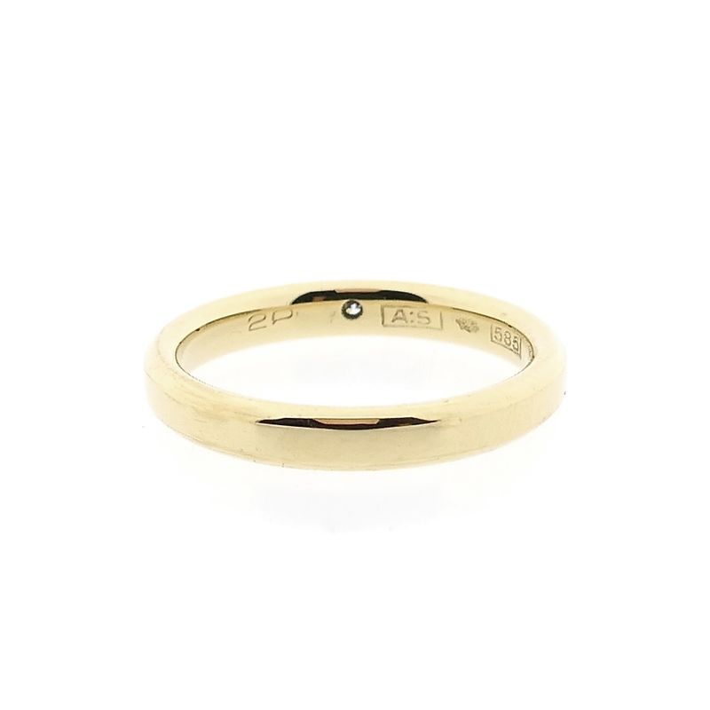 Image 4 of Bicolor Gold Wedding Ring with Diamond; 0.02 ct.