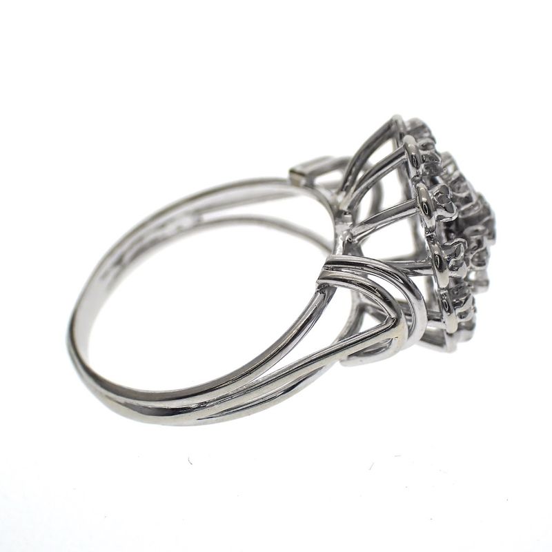 Image 6 of 18 carat white gold cocktail ring with 0.66 ct diamond.