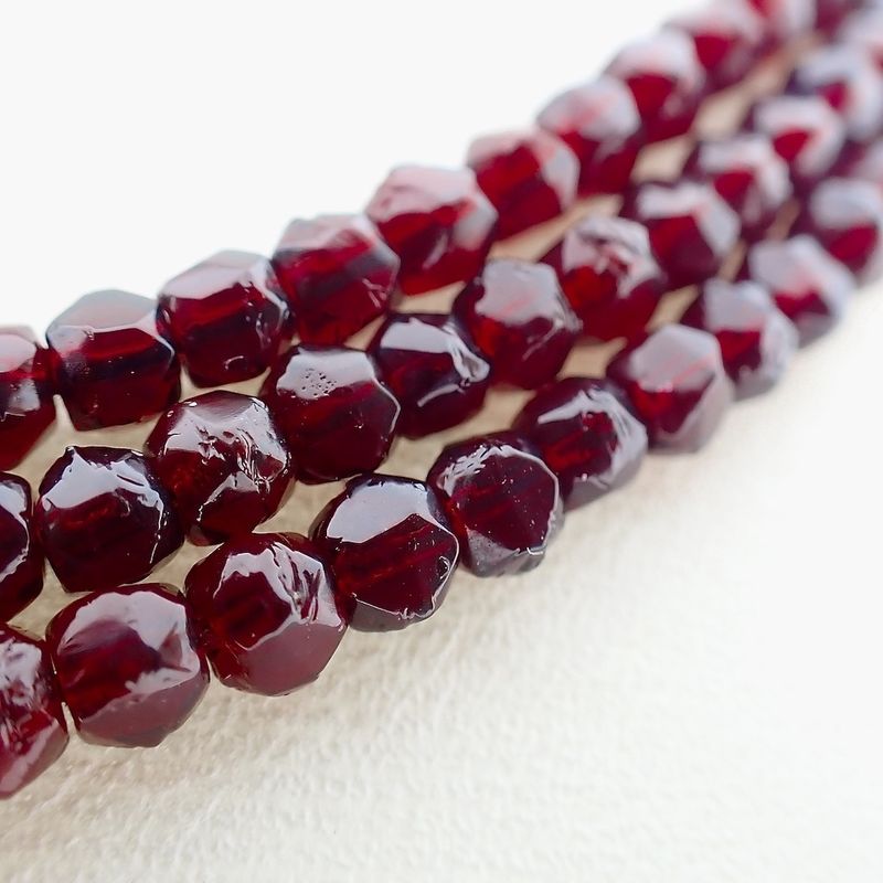 Image 6 of Glass bead necklace with gold clasp; Antique/vintage