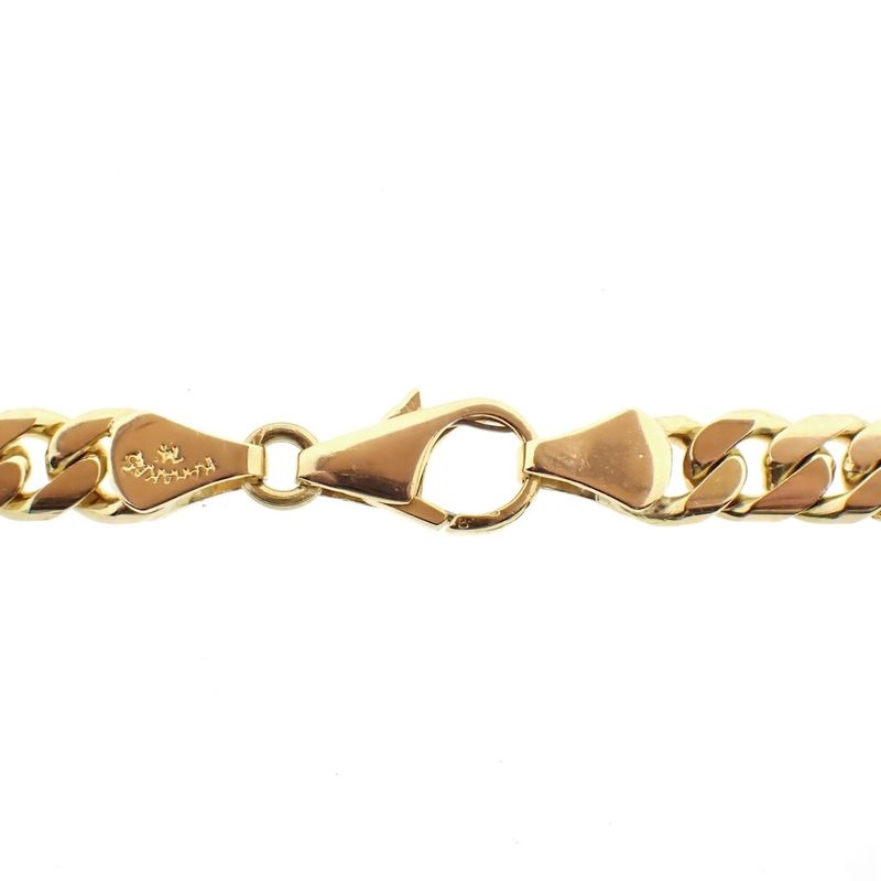 Image 6 of Gold flat gourmet link chain; Karakaş | 54 cm