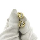 Image 9 of Gold leaf stud earrings with diamond | 0.05 ct.