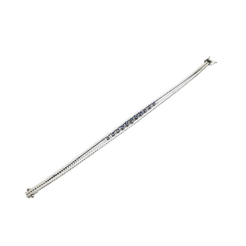 Image 9 of White gold link bracelet with sapphire