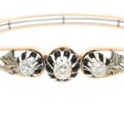 Image 3 of Rose gold bangle with rose-cut diamonds; Size S/M