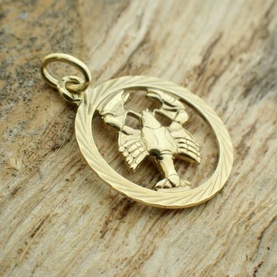 Gold zodiac sign pendant; Cancer Image 2 of Gold zodiac sign pendant; Cancer