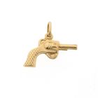 Image 4 of 18 carat gold pendant of a revolver.