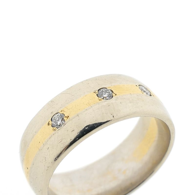 Image 3 of Two-tone gold ring with 0.16 ct diamonds.