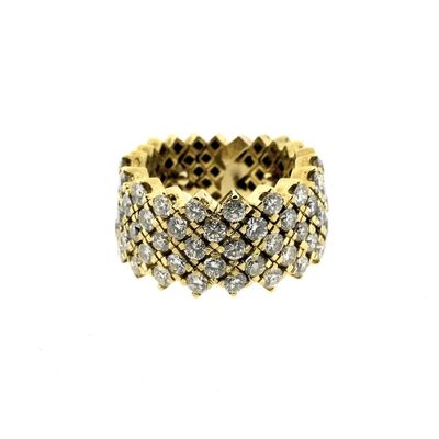Image 2 of Gold link ring with diamonds