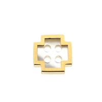 Gold button with mother of pearl