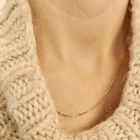 Image 6 of Gold thin Figaro link chain | 45 cm