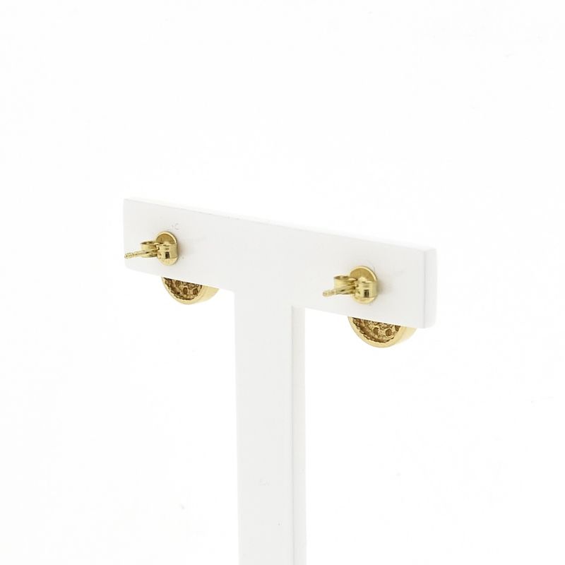 Afbeelding 4 van Gouden oorbellen met robijn en diamant; 0,39 ct. 