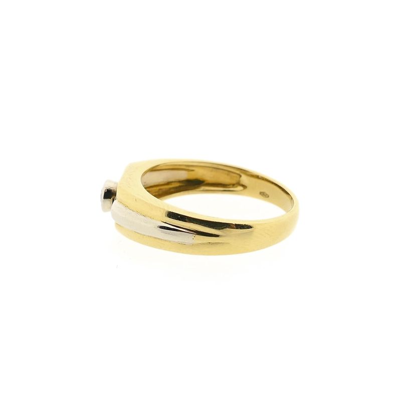 Afbeelding 7 van Bicolor gouden ring met diamant; 0,17 ct. 