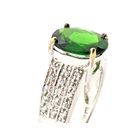 Image 3 of 9 carat ring with a green zirconia and zirconia