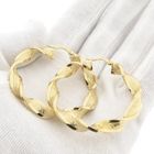 Image 10 of Gold Spiral Hoop Earrings with Greek Symbols; Ø 51 mm