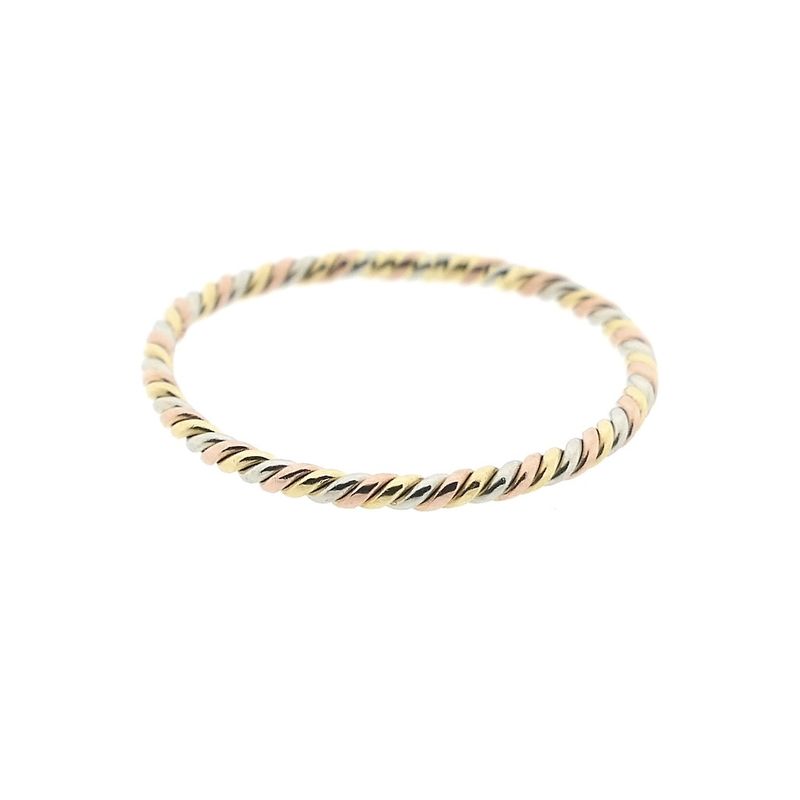 Image 4 of Tricolor gold twisted sliding ring