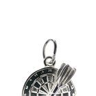 Image 4 of Silver charm of a dartboard with arrow