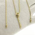 Image 11 of Gold necklace with a fixed pendant and diamond; 0.005 ct. | 44.5 cm