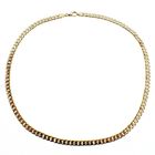 Image 8 of Gold flat gourmet link chain; Karakaş | 54 cm