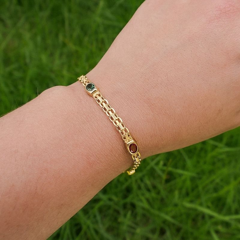 Image 4 of 10-karat bracelet with a mix of gemstones | 19 cm