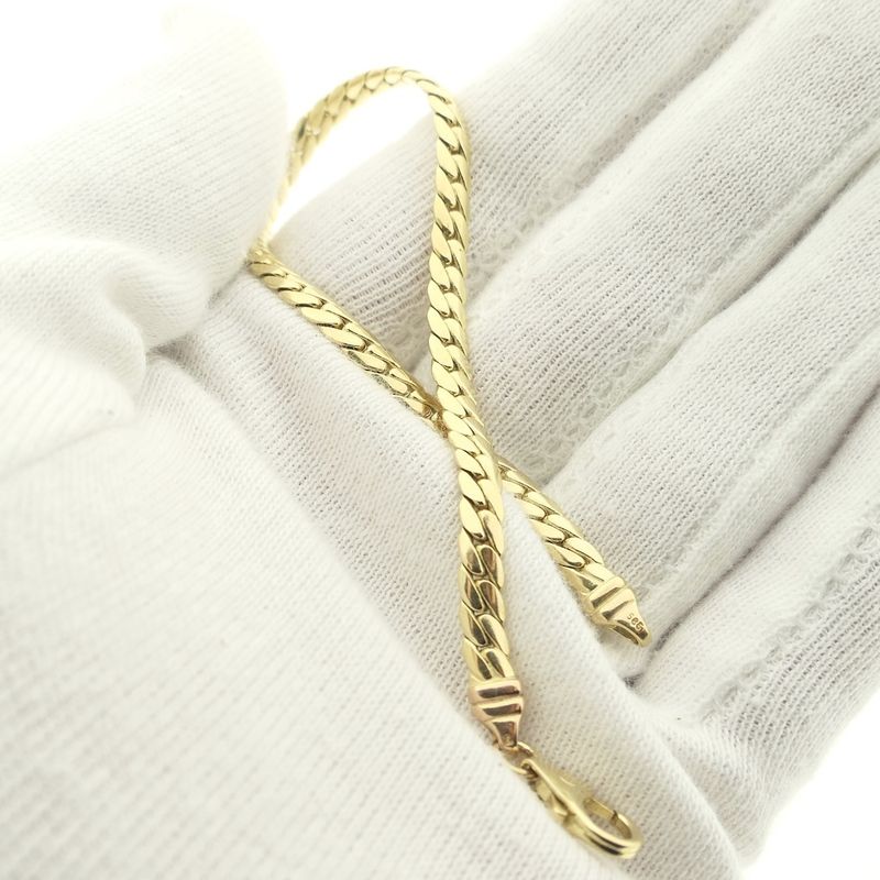 Image 5 of Gold flat gourmet link bracelet | 19.5 cm
